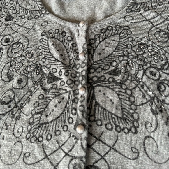 Unity World Wear Grey Button Up Cardigan Sweater size Large - Picture 2 of 4